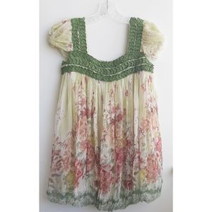 Anthropologie | Let Me Be Silk Floral Blouse Sz S